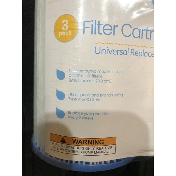 3 Pack Funsicle Universal Pool Filter Cartridge Replacement Type A or C-New - Picture 3 of 6